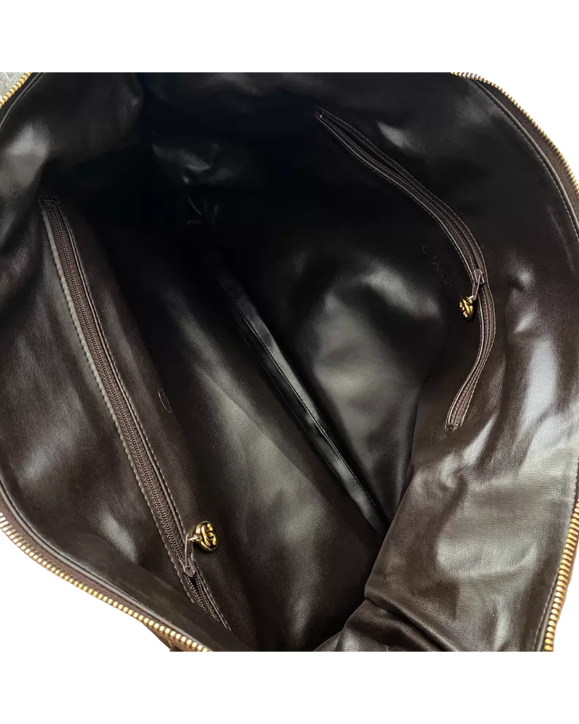 Chanel Chocolate Suede Vintage CC Tote