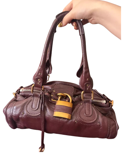 Chloé Paddington Padlock Bag Burgundy