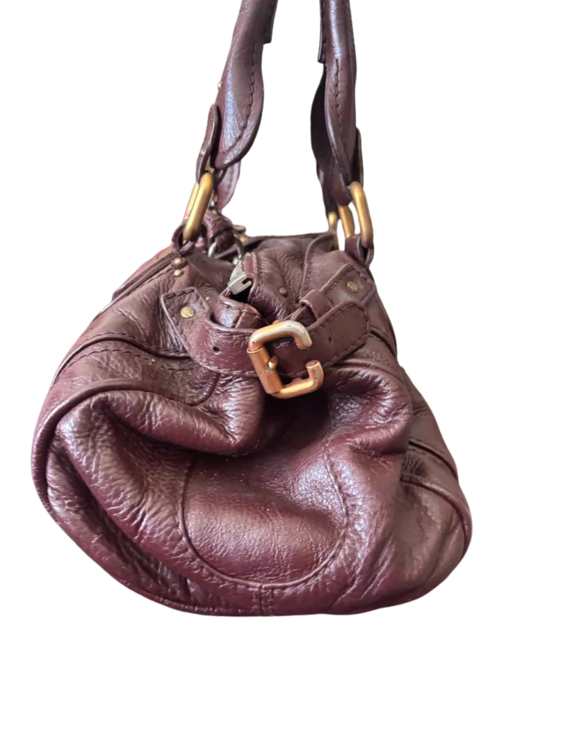 Chloé Paddington Padlock Bag Burgundy