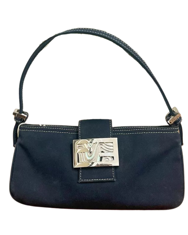 Fendi Baguette Denim Shoulder Bag