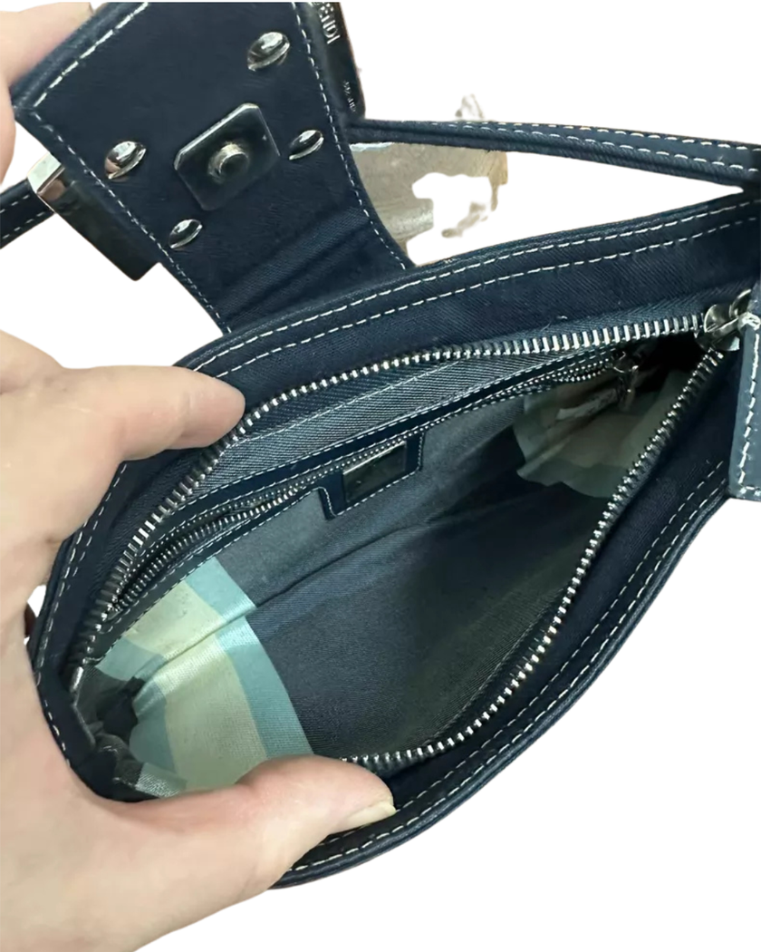 Fendi Baguette Denim Shoulder Bag