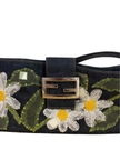 Fendi Baguette Shoulder Bag — Denim Floral Embroidery