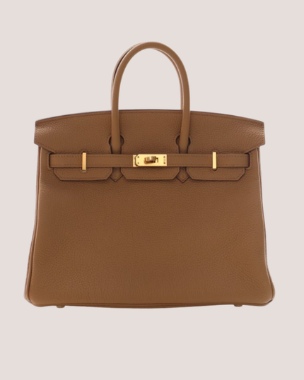 Hermès Birkin 25 — Biscuit Togo Leather, Gold Hardware