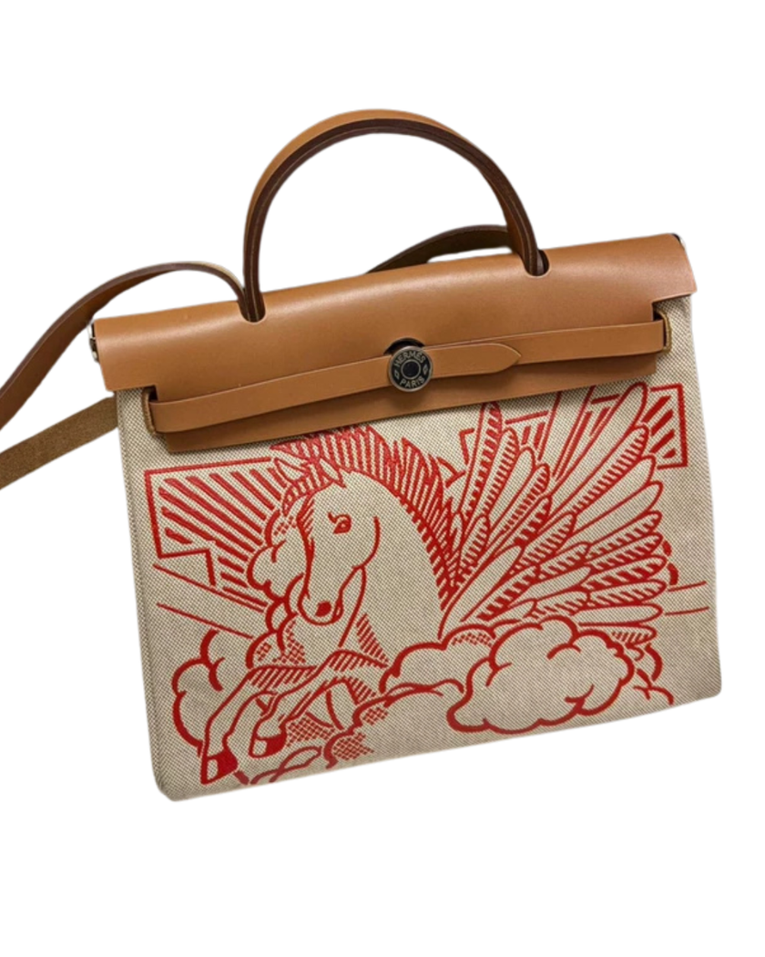 Hermès Herbag Zip 31 “Pegasus” Canvas & Leather Bag