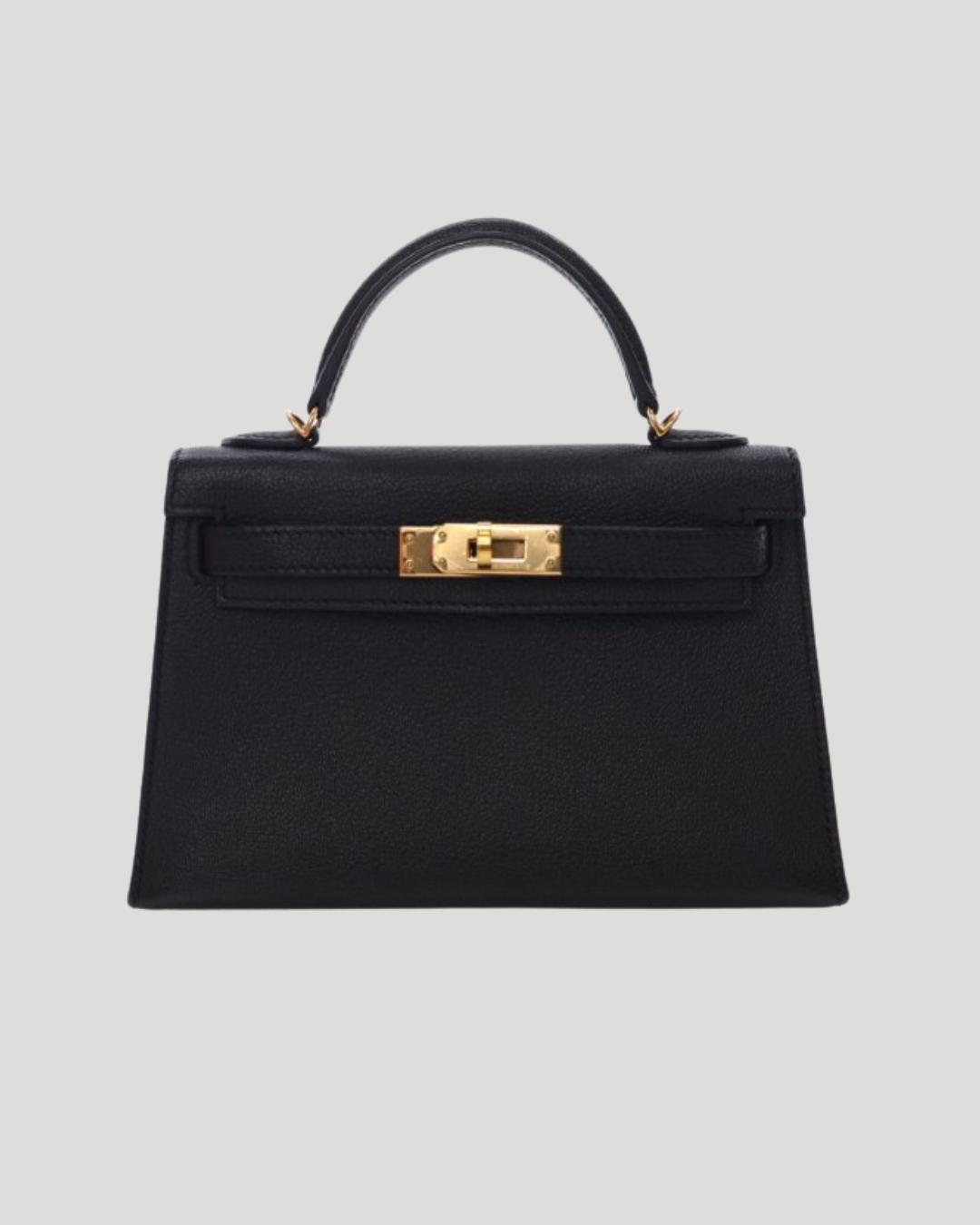 Hermès Mini Kelly 20 — Noir Chevre Leather, Gold Hardware