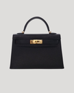 Hermès Mini Kelly 20 — Noir Chevre Leather, Gold Hardware